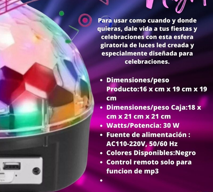 Parlante Tipo Esfera Discoteca Bluetooth